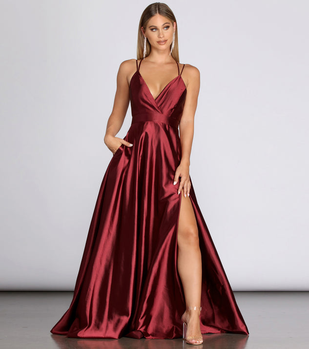 Priscilla Satin Evening Gown | Windsor